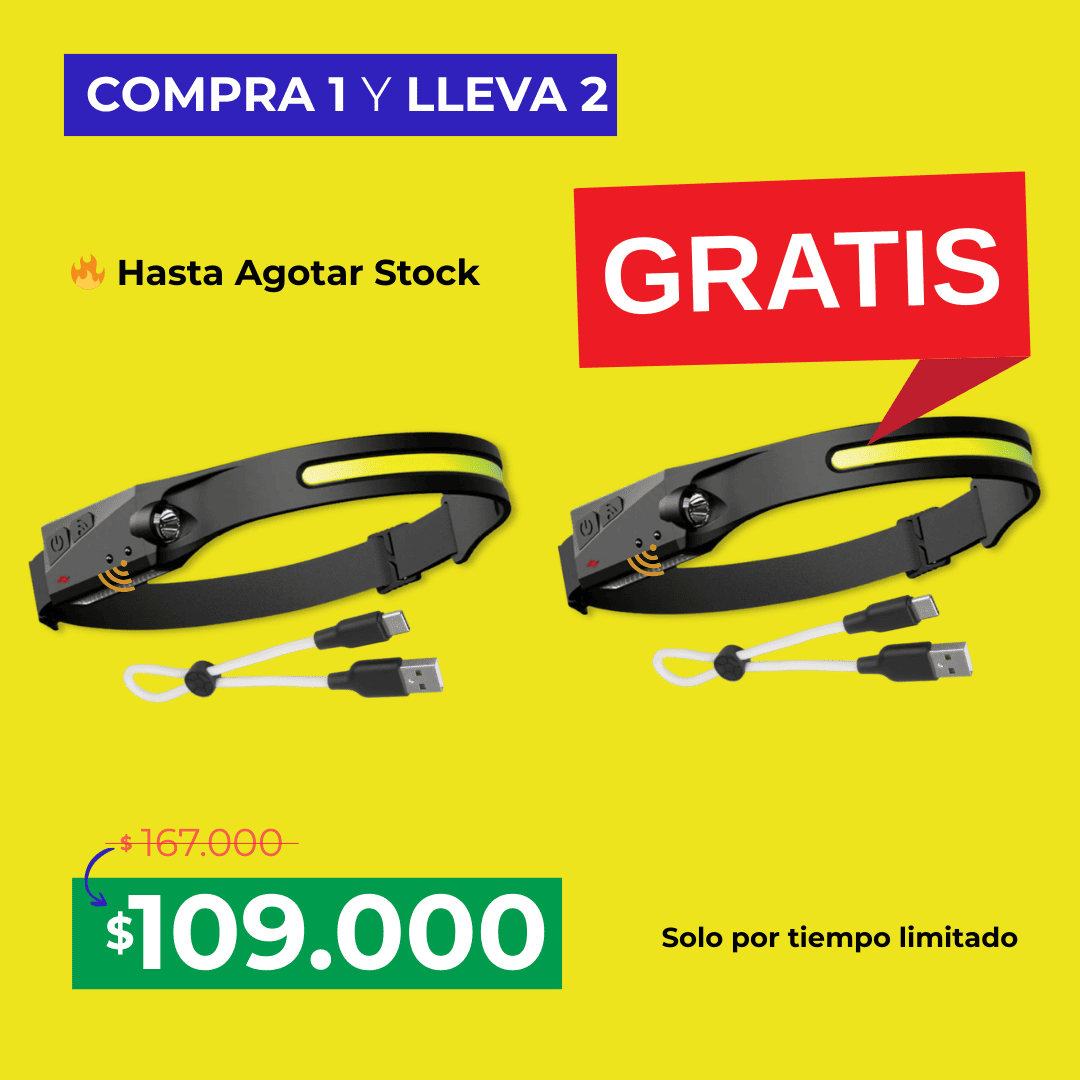 Linterna LED para cabeza - COMPRA 1 LLEVA 2