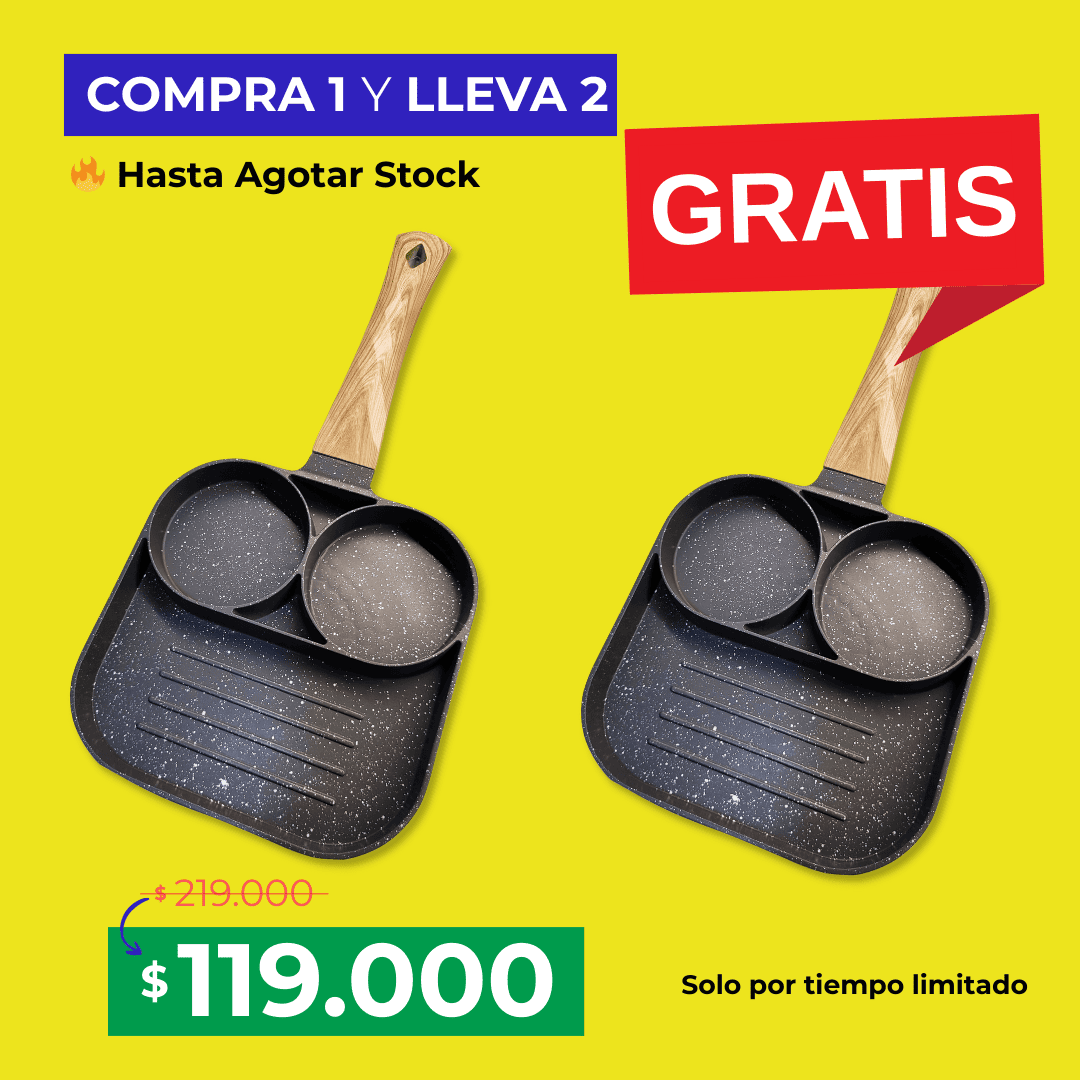 Sartén 3 en 1 antiadherente - COMPRA 1 LLEVA 2