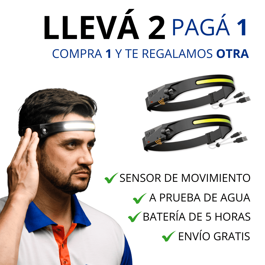 Linterna LED para cabeza - COMPRA 1 LLEVA 2