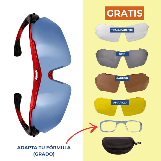 Gafas Deportivas Multicolores Rockbros 6 en 1 + Accesorios GRATIS