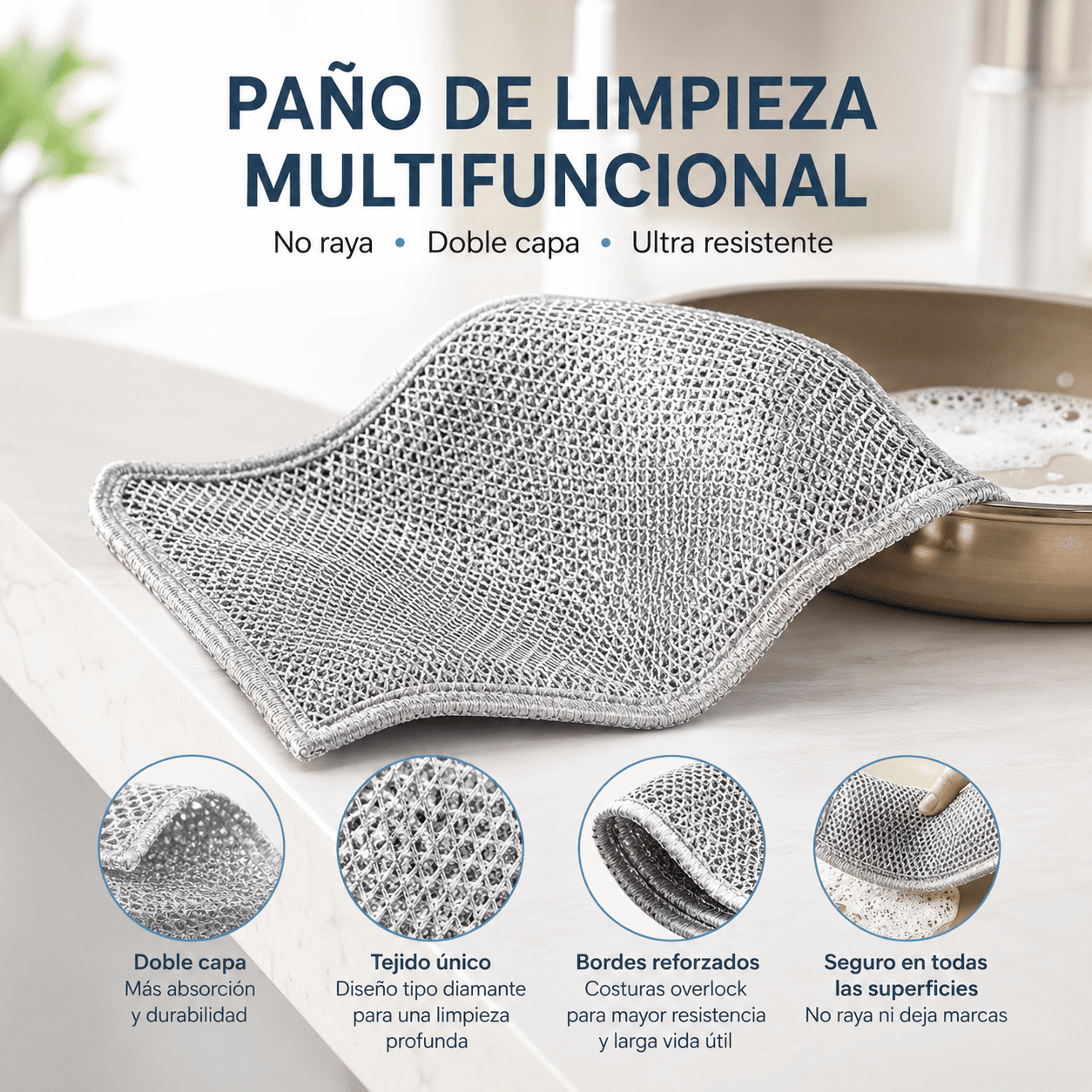 Paño Mágico Reutilizable para Limpieza 5 Unidades | Lleva más 5 GRATIS