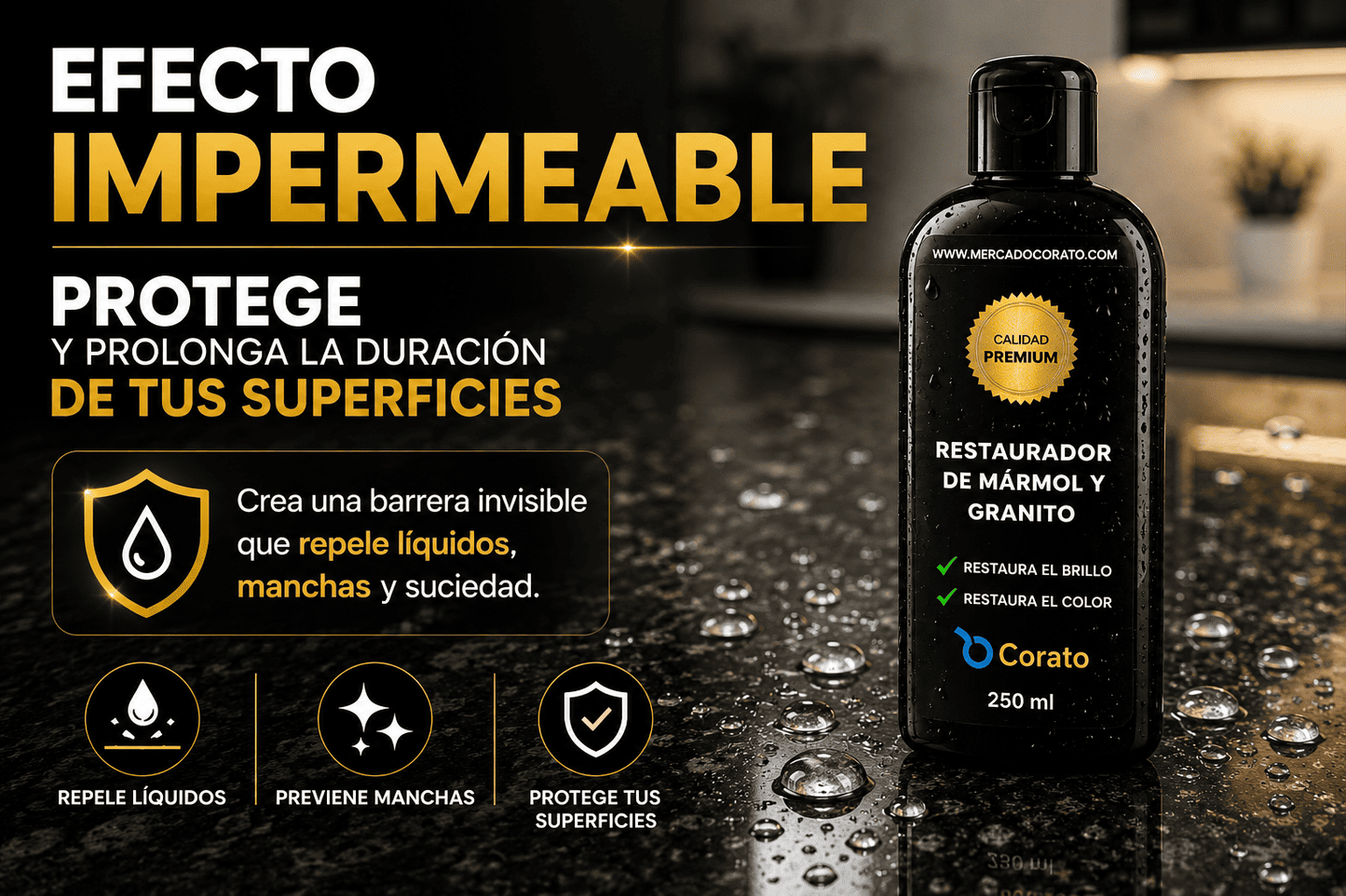 Restaurador Mármol y Granito 250ml – Brillo inmediato