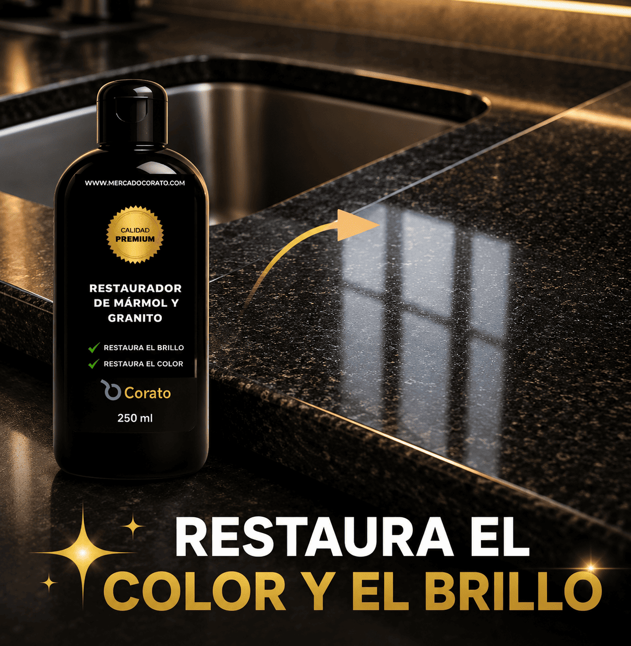 Restaurador Mármol y Granito 250ml – Brillo inmediato