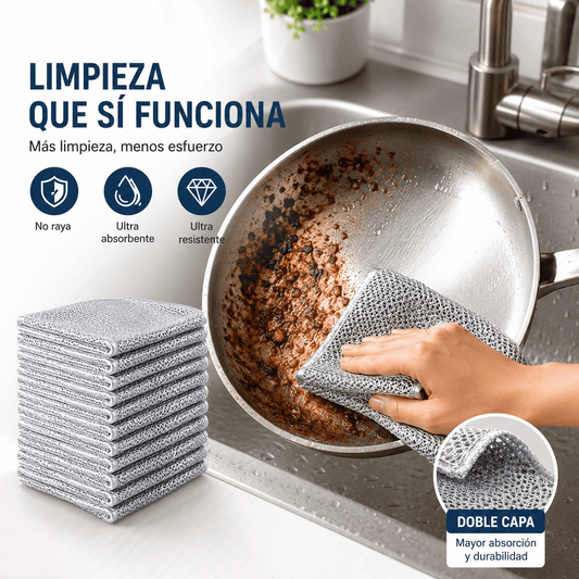 Paño Mágico Reutilizable para Limpieza - Compra 5, llévate 10