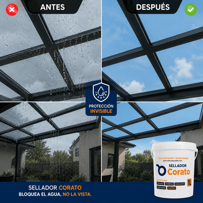 Sellador Corato 1L – Perfecto para filtraciones en pérgolas | Más brocha GRATIS