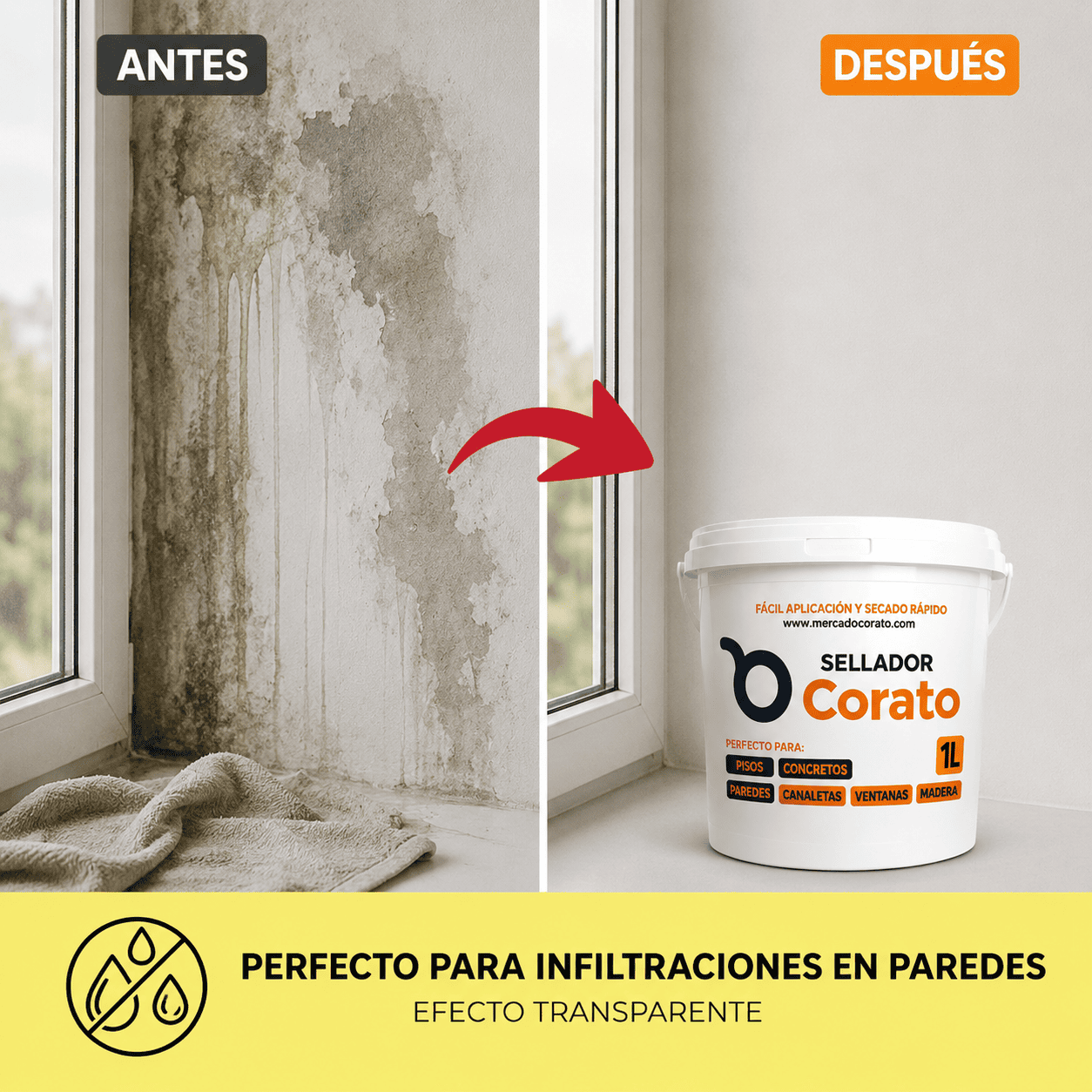 Sellador Impermeabilizante Corato 1L – Elimina filtraciones y humedad
