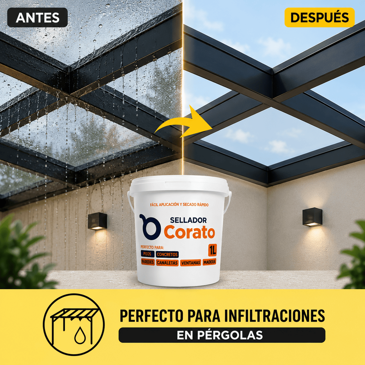 Sellador Impermeabilizante Corato 1L – Elimina filtraciones y humedad