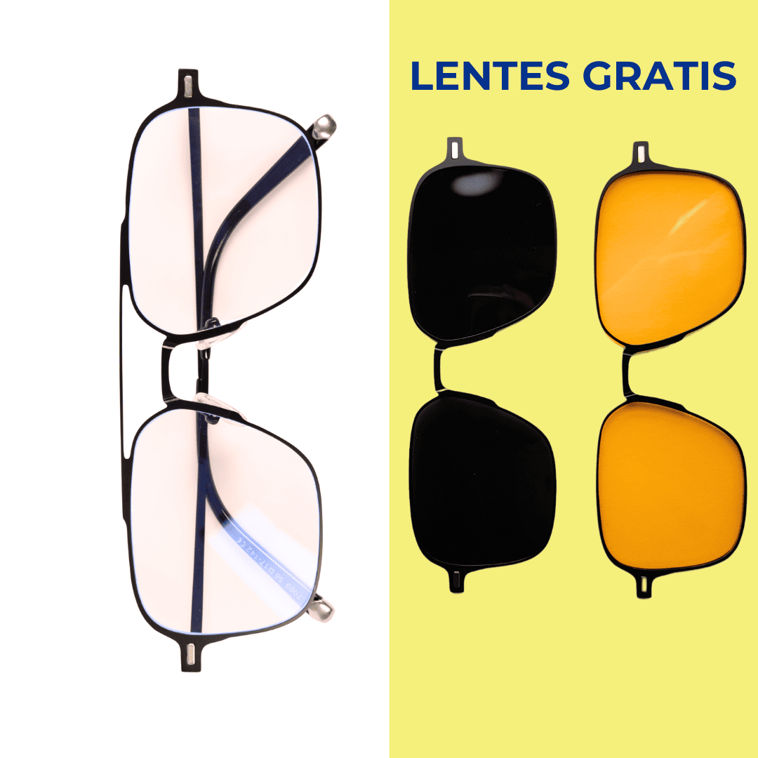 Gafas 3 en 1 Metal + Lentes magnéticas intercambiables GRÁTIS