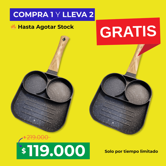 Sartén 3 en 1 antiadherente - COMPRA 1 LLEVA 2