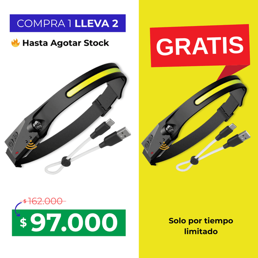 COMPRA 1 LLEVA 2 Linterna LED para cabeza
