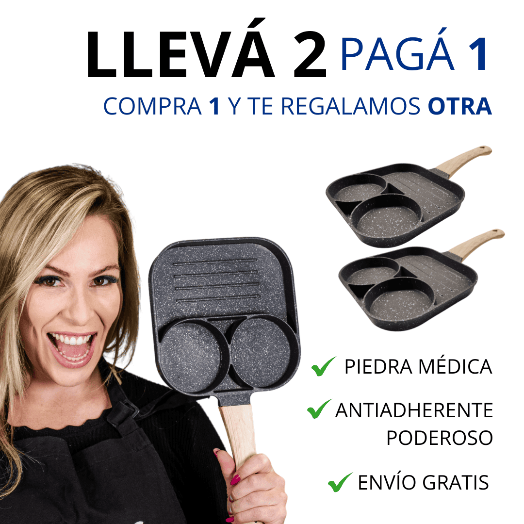 Sartén 3 en 1 antiadherente - COMPRA 1 LLEVA 2