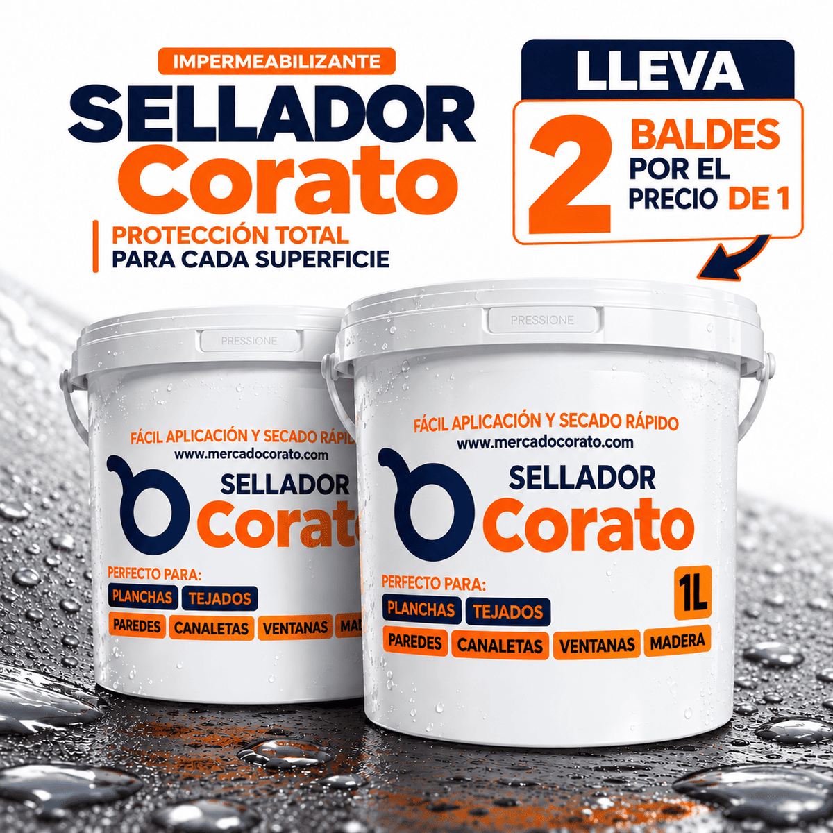Sellador Corato Impermeabilizante Invisible 1L - LLEVA MÁS, PAGA MENOS
