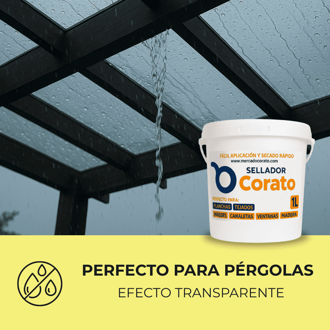 Sellador Corato 1L – Perfecto para filtraciones en pérgolas | Más brocha GRATIS